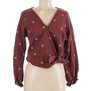 Women's Maroon Wrap Top